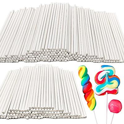 Anyumocz 400PCS 4-Inch White Lollipop Paper Sticks Cake Pops Stick