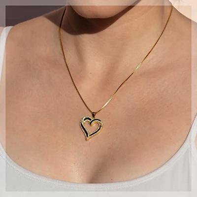 Cute Heart Necklaces for Women Trendy 14K Gold Open Heart Necklace Dainty  Gold Heart Pendant Necklace Aesthetic Jewelry for Teen Girls