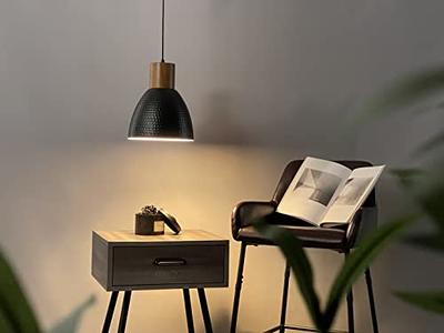 ELYONA Industrial Pendant Light for Kitchen Island, 8” Mini Rubber Wood  Hanging Lamp Matte Black Metal Shade Modern Pendant Light Fixtures for  Farmhouse, Dining… in 2023