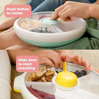 GoBe Kids Original Snack Spinner 2-Pack,5 compartment with Push Button,  Reusable