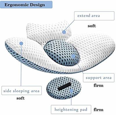 Lumbar Support Pillow For Sleeping, 3d Air Mesh Back Cushion For Bed,  Adjustable Height Lumbar Cushion For Lower Back Pain