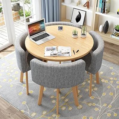 Small Office Conference Coffee Table Chair Set, 1 Table 3 Chairs Leisure Table  Coffee Shop Dessert Shop Tea Shop Office Reception Room Lounge 80cm Solid  Wood Round Table (Color : Gray) - Yahoo Shopping