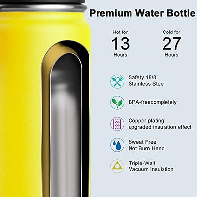 koodee Insulated Water Bottle, 18 oz Stainless Steel Double Wall Vacuum  Wide Mouth Sport Water Bottle with Leakproof Spout Lid (Yellow) - Yahoo  Shopping