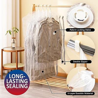 Hanging Vacuum Storage Bags Bags for Clothes, 4 Pack , Vacuum Seal Storage  Bag Clothing Bags for Suits, Dress Coats or Jackets