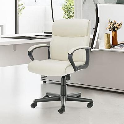 White High Back Executive Premium Faux Leather Office Chair with Back  Support, Armrest and Lumbar Support