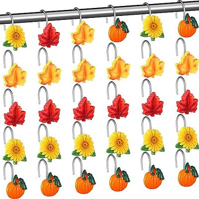 Uiifan 24 Pcs Thanksgiving Shower Curtain Hooks Fall Shower Curtain Rings  Maple Leaf Pumpkin Sunflower Decorative Leaf Resin Shower Curtain Hangers  for Autumn Fall Bathroom Decor Accessories - Yahoo Shopping