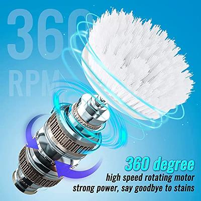 Electric Spin Scrubber 360 Degree Rotating Cordless Power Brush Floor  Scrubber Charging Shower Cleaning Brush for Furniture and Kitchen 