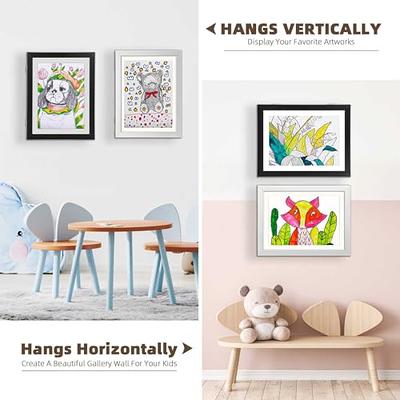 [2-Pack] Kids Frames, 8.5x11 Front Opening Kids Artwork Frames Changeable,  Black Artwork Display Storage Frame for Wall, Holds 50 Pcs, for 3D Picture