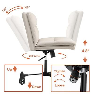 PU Desk Chair Office Chair Swivel Cushion Makeup Chair No Wheels