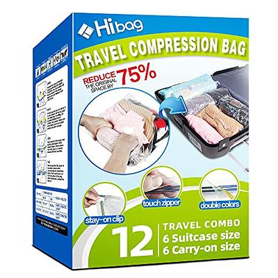 HIBAG 12 Compression Bags for Travel, Travel Essentials Compression Bags, Vacuum  Packing Space Saver Zipper Bags for Cruise Travel Accessories (12-Travel) -  Yahoo Shopping