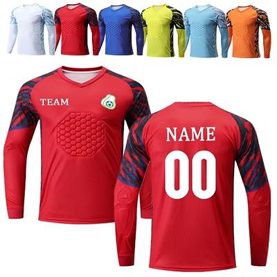 inhzoy Kids Youth Padded Goalkeeper Jersey Football Long Sleeve