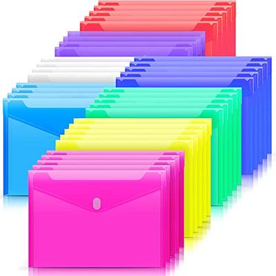 Sooez 32 Pack Plastic Envelopes, Plastic File Folders for