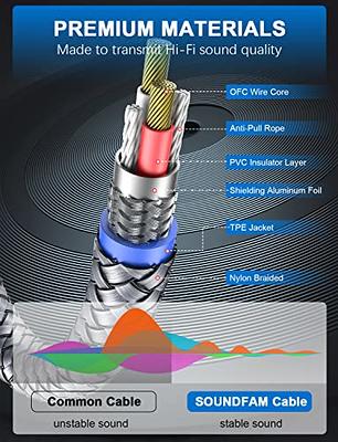 NC XIQN RCA Cable 3ft. 2RCA Male to 2RCA Male Stereo Audio Cable Nylon  Braided, Double Shielded RCA to RCA Audio Cable for Home Theater, HDTV