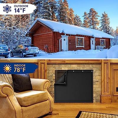 2 PCS Fireplace Cover - Magnetic Fireplace Blanket for Heat Loss,Indoor  Fireplace Draft Stopper Save Energy,Insulation for Summer & Winter - Stops