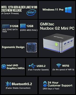  N100 Mini PC, 12th Intel N100(4C/4T, Up to 3.4GHz) Micro PC,  Mini Computers 16GB DDR4 512G NVMe M.2 SSD for Mini PC Gaming Windows 11  Computer Support 2.5G RJ45 4K Triple