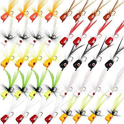 Fly Fishing Popper Lures Kit,Bass Popper Flies Dry Fly Fishing Flies  Topwater Panfish Bluegill Popper Bait Bug with Hooks for Freshwater - Yahoo  Shopping