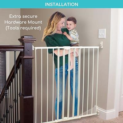 Baby Gate for Stairs, Yacul 29.3-51.5 Extra Wide Child Safety Gates with  Door, Walk Thru Dog Gate for House, Wide Walk Thru Openings 22.5”, Tall