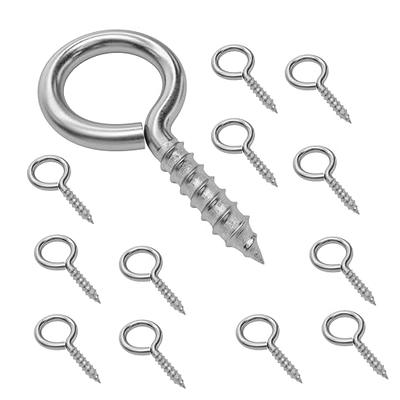 304 Stainless Steel Screw-in Hooks, Metal Hooks, Heavy-Duty Screw