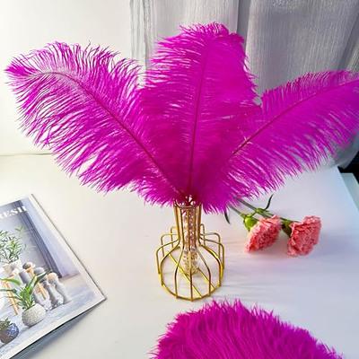 Larryhot Gold Large Ostrich Feathers - 10pcs 16-18 inch Feathers for  Vase,Gatsby Wedding Party and Home Decorations(Luxury Gold)