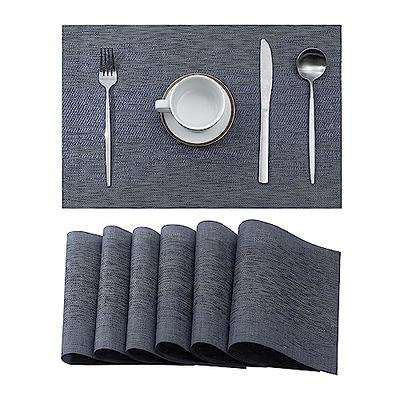 Set of 6 Light Blue Leather Placemats - Heat Resistant, Easy to Clean,  Waterproof for Kitchen Dining