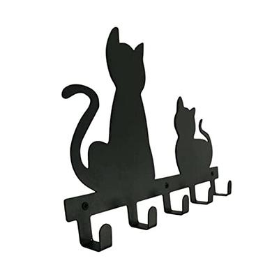 SEWOART 1pc Cat Towel Hook Black Coat Hooks Ceiling Hooks Heavy