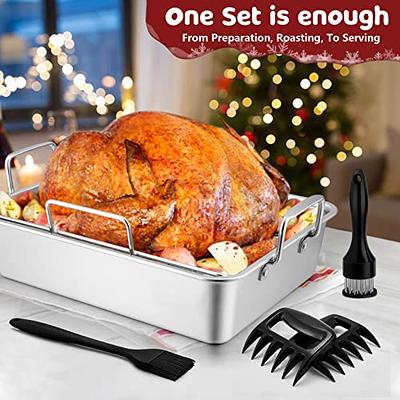 Large Stainless Steel Roaster Pan with Rack