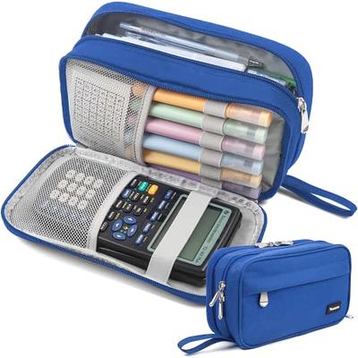 Sooez High Capacity Pencil Pen Case Durable Pencil Bag Pouch Box Organizer Portable Journaling Supplies with Easy Grip Handle & Loop, Asthetic