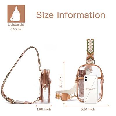  Missnine Clear Bag Stadium Approved PVC Crossbody Purse for  Women Transparent Shoulder Bag with Guitar Strap for Concert Sports :  Sports & Outdoors