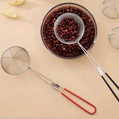 Spider Strainer Skimmer Spoon, 5.5 Inch Stainless Steel Strainer with  Handle Fryer Scoop Wire Strainer Ladle Kitchen Utensils for Cooking Frying  Pasta