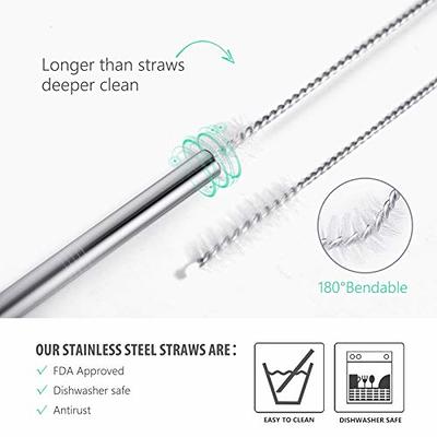Teivio 8 Pack Short Stainless Steel Straws 6.25 inch and 6 inch Metal  Reusable Straws with Silicone Tips and Case, Cleaning Brush and Carry Bag  for Cocktail Glasses, Kids, Small Cups(Silver) - Yahoo Shopping
