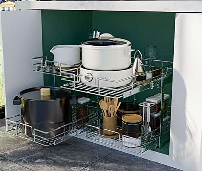 LOVMOR 2 Tier 11 W x 18 D, Individual Pull Organizer Kitchen