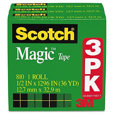 Scotch 810 Magic Tape, 0.75 X 1000 Inch, Matte Clear, Pack Of 10 : Target