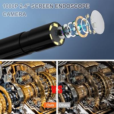 Endoscope Camera with Light, Industrial Digital Borescope, Snake Camera  1080P 8mm IP67 Waterproof Inspection Camera, Sewer Drain Camera with 6 LED  Lights 2.4 IPS Screen, 16.4FT Semi-Rigid Cable - Yahoo Shopping