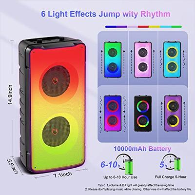 Bluetooth Speakers, 60W(80W Peak) Portable Loud Wireless Stereo Speaker  with Rich Bass, Bluetooth 5.0, FM Radio, Colorful Lights, TWS Pairing