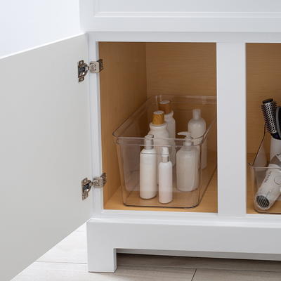 EatEx 2 Pack Clear Plastic Bathroom Vanity Storage Bin with