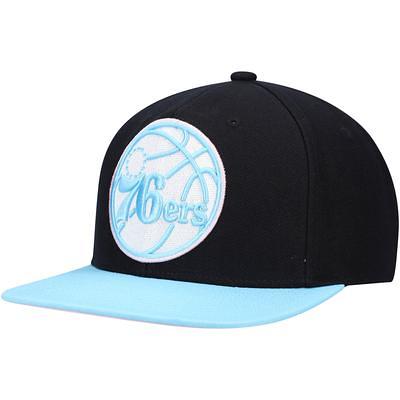 Men's Philadelphia 76ers Mitchell & Ness Royal Hardwood Classics Vintage  Script Snapback Hat