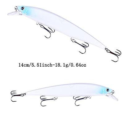 LUCKYMEOW Minnow Lures,Fishing Lures for Bass,Fishing Tackle Jerkbait Bass,Hard Bait Swimbait Fishing Lure,Topwater Lures for Trout Walleye Bass
