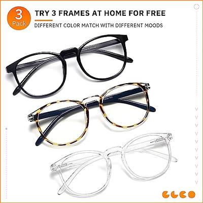 IBOANN 3 Pack Blue Light Blocking Glasses Women/Men, Round Fashion Retro  Frame, Vintage Fake Eyeglasses with Clear Lens