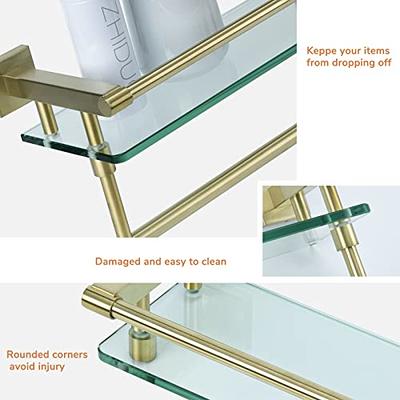 VOLPONE Bathroom Shelves Wall Mounted Glass Shelf for Bathroom Floating  Shelf Tempered Glass Black Bathroom Wall Organizer 2-Tier - Yahoo Shopping