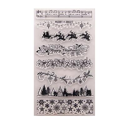 Christmas Cheer Stamps and Dies Set for Card Making,Clear Stamps and Metal  Cutting Dies Sets for Scrapbooking DIY Album Card Making Supplies