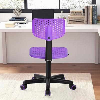 AFO Small Desk Chair Armless with Ergonomic Lumbar Support, Adjustable  Height Breathable Mesh with Backrest, 360 Degree Swivel Rolling, for Study