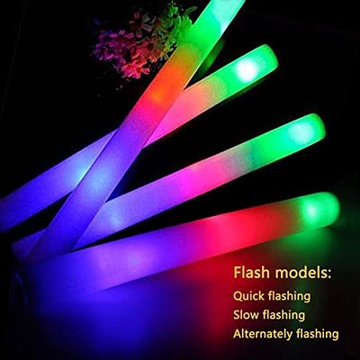 100pcs 18.9 LED Light Up Foam Sticks Flashing Glow Wand Tube Party  Celebrations