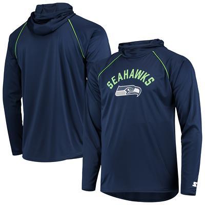 Men's Tommy Hilfiger College Navy/Neon Green Seattle Seahawks Quarter-Zip  Pullover Hoodie