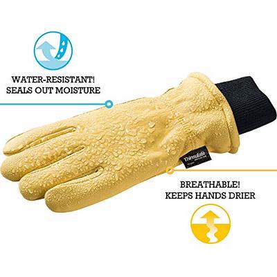 Wells Lamont Mens Cowhide Full Leather Slip-On Winter Work Gloves