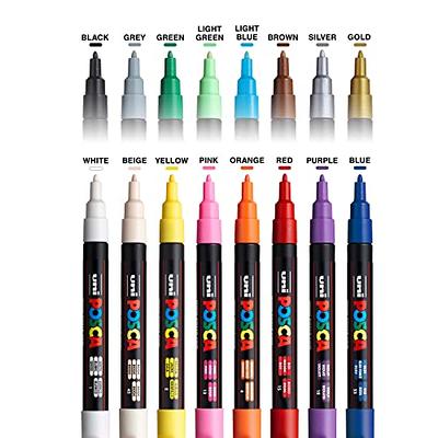 7 Pastel Posca Paint Markers, 5M Medium Posca Markers with Reversible Tips,  Acrylic Paint Pens | Posca Pens for Art Supplies, Fabric Paint, Fabric