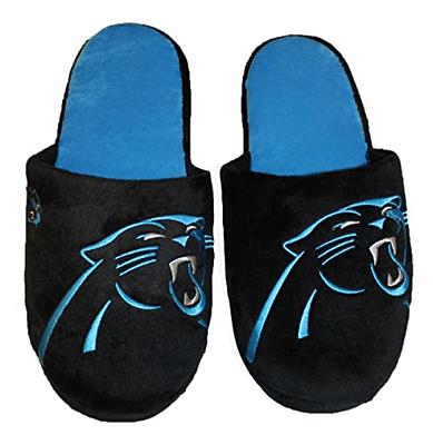 Men's FOCO Carolina Panthers Striped Team Slippers