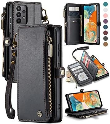 Decase Samsung Galaxy S23 Ultra 6.8 Crossbody Wallet Case with Card Holder  for Women,Leather Magnetic Zipper Purse Back Case with Card Slot Kickstand  Shoulder Strap, Green 