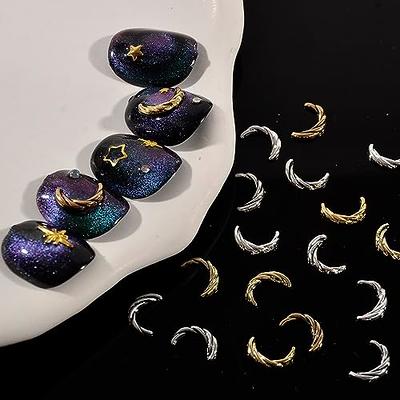 TIERPOP Nail Studs 3D Nail Art Charms Metal Punk Star Moon Heart Square  Rivets Gems Nail Art Jewels Decal Nail Art Decorations 