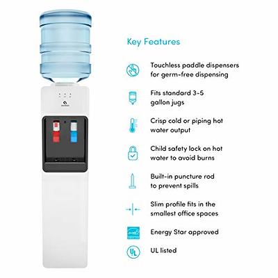 Avalon Premium Hot/Cold Top Loading Countertop Water Dispenser With Child  Safety Lock - White