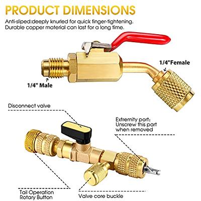 R410A Valve Core Remover Kits 7 Air Conditioning Refrigerant Angled Compact Ball  Valve Compatible with SAE 1/ 4 and 5/ 16 Port R410 R32 Brass Adapter 20  Valve Cores 10 Brass Nut 270 Sealing Washer - Yahoo Shopping